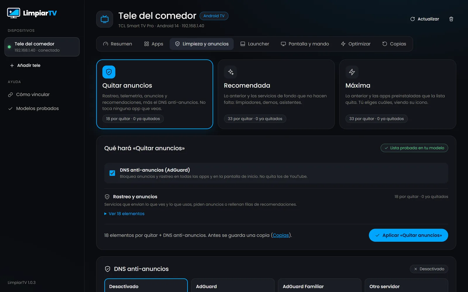 Limpieza en tres niveles con la lista probada para el modelo de la tele